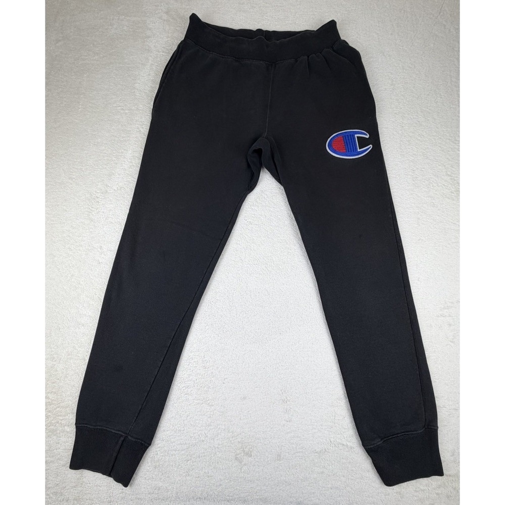 Champion Mens Reverse Weave Big C Logo Jogger Sweatpants Size M Black